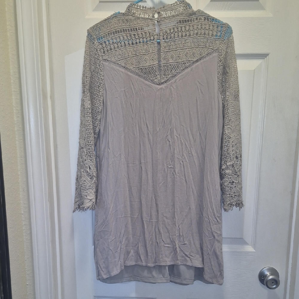 Free People Gray Lace Blouse - Picture 9 of 16